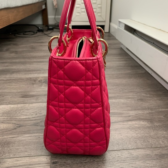 SOLD Lady Dior Medium Pink Lambskin - Picture 5 of 10